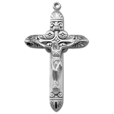 Sterling Crucifix, 1-15/16", Your Choice of Chain, # 96844