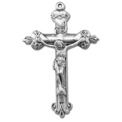Sterling Crucifix, 1-13/16", Your Choice of Chain, # 96838