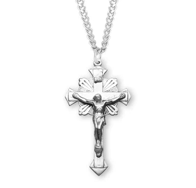Sterling Crucifix, 1-13/16", 24" Stainless Steel Curb Chain # 96883