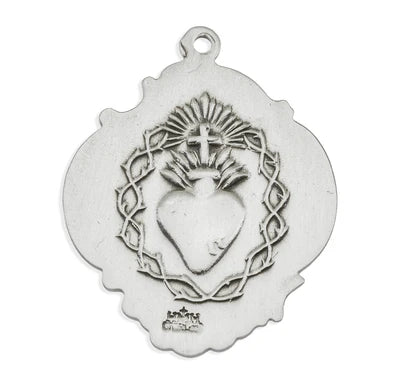 Sterling Silver Infant Jesus Medal, 1" overall, 18" Stainless Steel Curb Chain # 27302