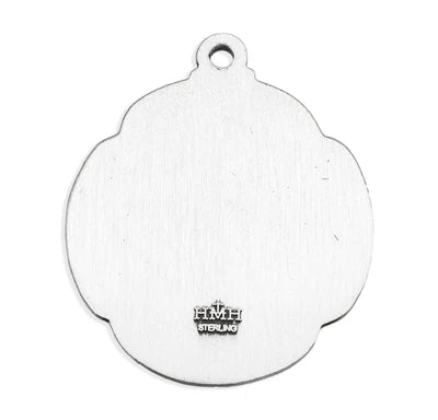 St. Christopher Medal, 1-1/16" Sterling Silver, 24" Stainless Steel Curb Chain # 41841.
