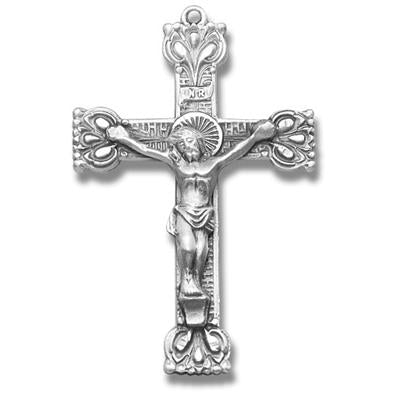 Sterling Crucifix, 1-7/16", Your Choice of Chain, # 96875