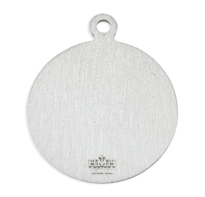 Sterling Silver Small Round St. Francis Medal, 18" Stainless Steel Curb Chain# 29372