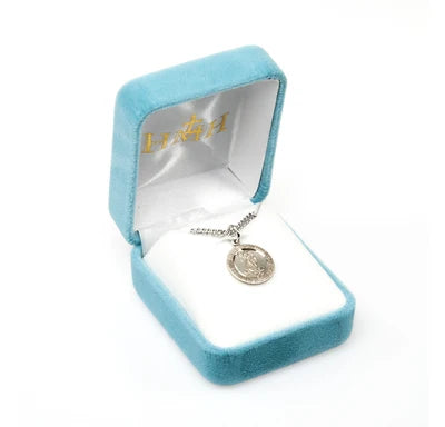 Saint Michael Sterling Silver Medal, 9/16", 18" Stainless Steel Curb Chain# 6551