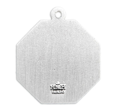 Sterling Silver St. Michael Medal, 1", 24" Stainless Steel Curb Chain # 29468