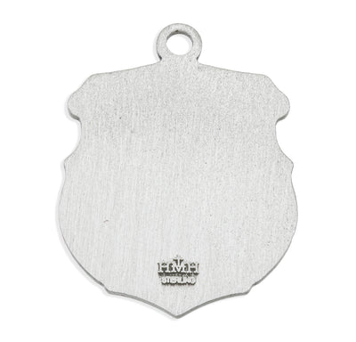 Saint Michael Sterling Silver shield Medal, 7/8", 24" Stainless Steel Curb Chain # 6564
