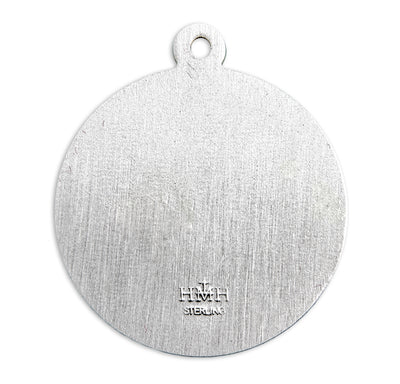 Saint Michael Sterling Silver Medal, 7/8", 24" Stainless Steel Curb Chain # 6566