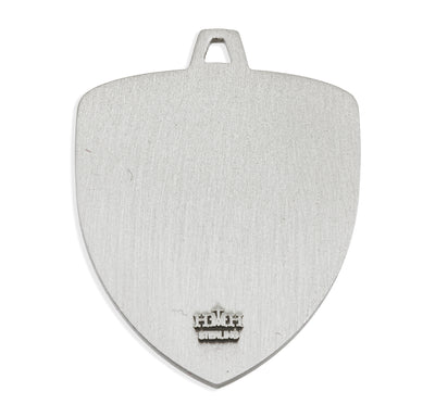 Saint Michael Sterling Silver Shield Medal, 1", 24" Stainless Steel Curb Chain # 6568