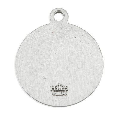 Saint Michael Round Sterling Silver Medal, 5/8", 18" Stainless Steel Curb Chain # 6511
