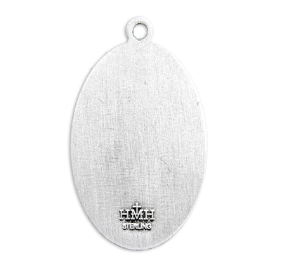 Saint Michael Sterling Silver Medal, 15/16", 20" Stainless Steel Curb Chain # 6508