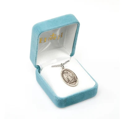 Saint Michael Sterling Silver Medal, 7/8", 20" Stainless Steel Curb Chain # 6524