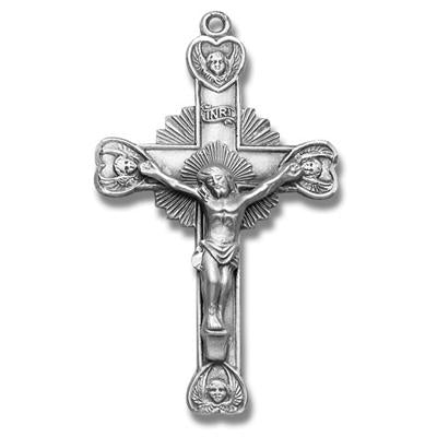 Sterling Crucifix, 1-3/4", Your Choice of Chain, # 96890