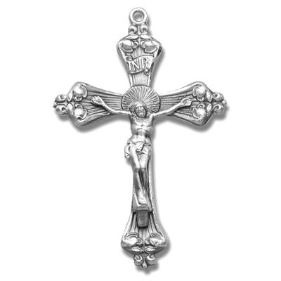 Sterling Crucifix, 2", Your Choice of Chain, # 96853