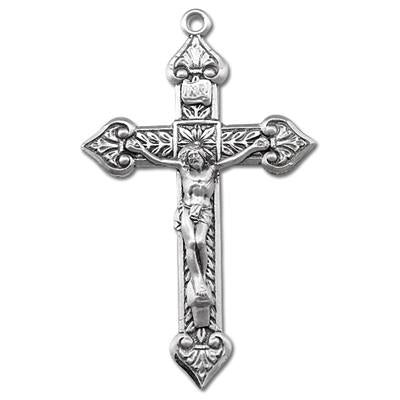 Sterling Crucifix, 1-7/8", Your Choice of Chain, # 96843