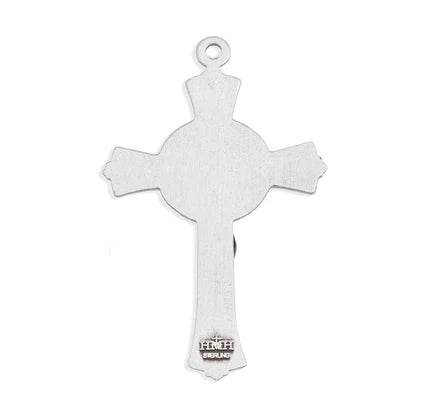 Sterling Crucifix, 1-13/16", 24" Stainless Steel Curb Chain, # 96882