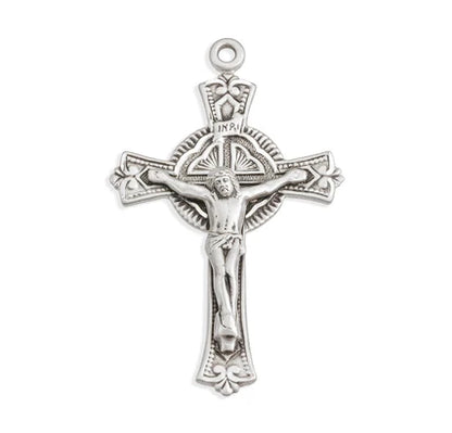 Sterling Crucifix, 1-13/16", 24" Stainless Steel Curb Chain, # 96882