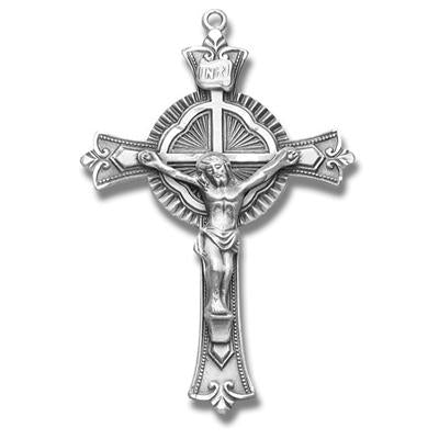 Sterling Crucifix, 1-13/16", Your Choice of Chain, # 96882