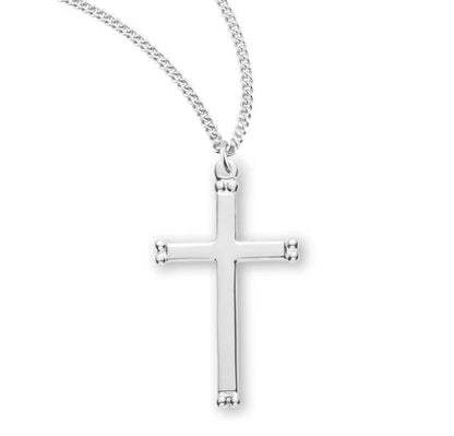 Sterling Crucifix, 1-7/8", 18" Stainless Steel Curb Chain, # 29422