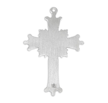 Sterling Crucifix, 2-1/4", 24" Stainless Steel Curb Chain, # 96872