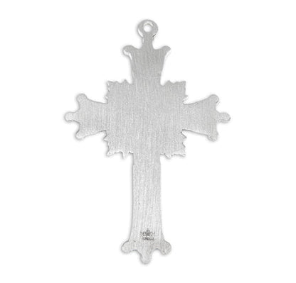Sterling Crucifix, 2-1/4", 24" Stainless Steel Curb Chain, # 96872