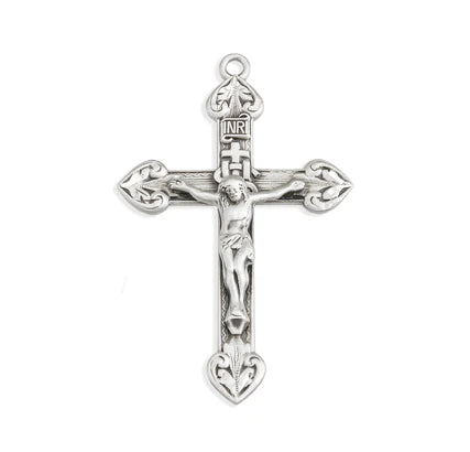 Sterling Crucifix, 1-3/4", 24" Stainless Steel Curb Chain, # 96846