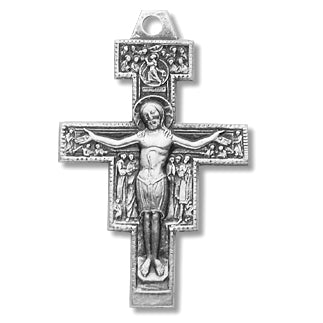 1" tall Damiano Cross, Sterling, with Your Choice of Chain, #27204