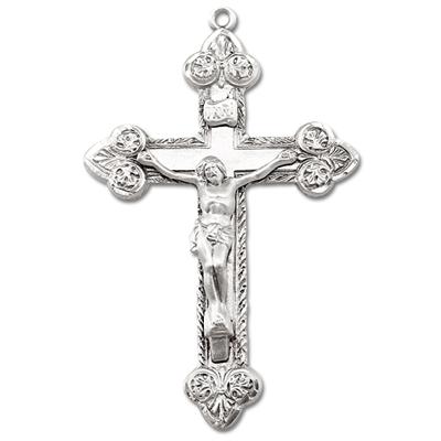 Sterling Crucifix, 2-1/16", Your Choice of Chain, # 96868