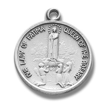 Our Lady of Fatima Sterling Medal, 7/8", Your choice of chain, # 27182