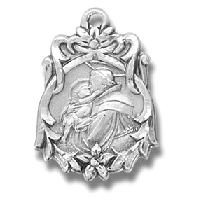 Ornate 13/16' Sterling Anthony medal, Your choice of chain, # 27188