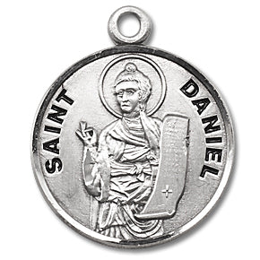3/4" Round Sterling Medal, Your Choice of Chain, St. Daniel, #27258
