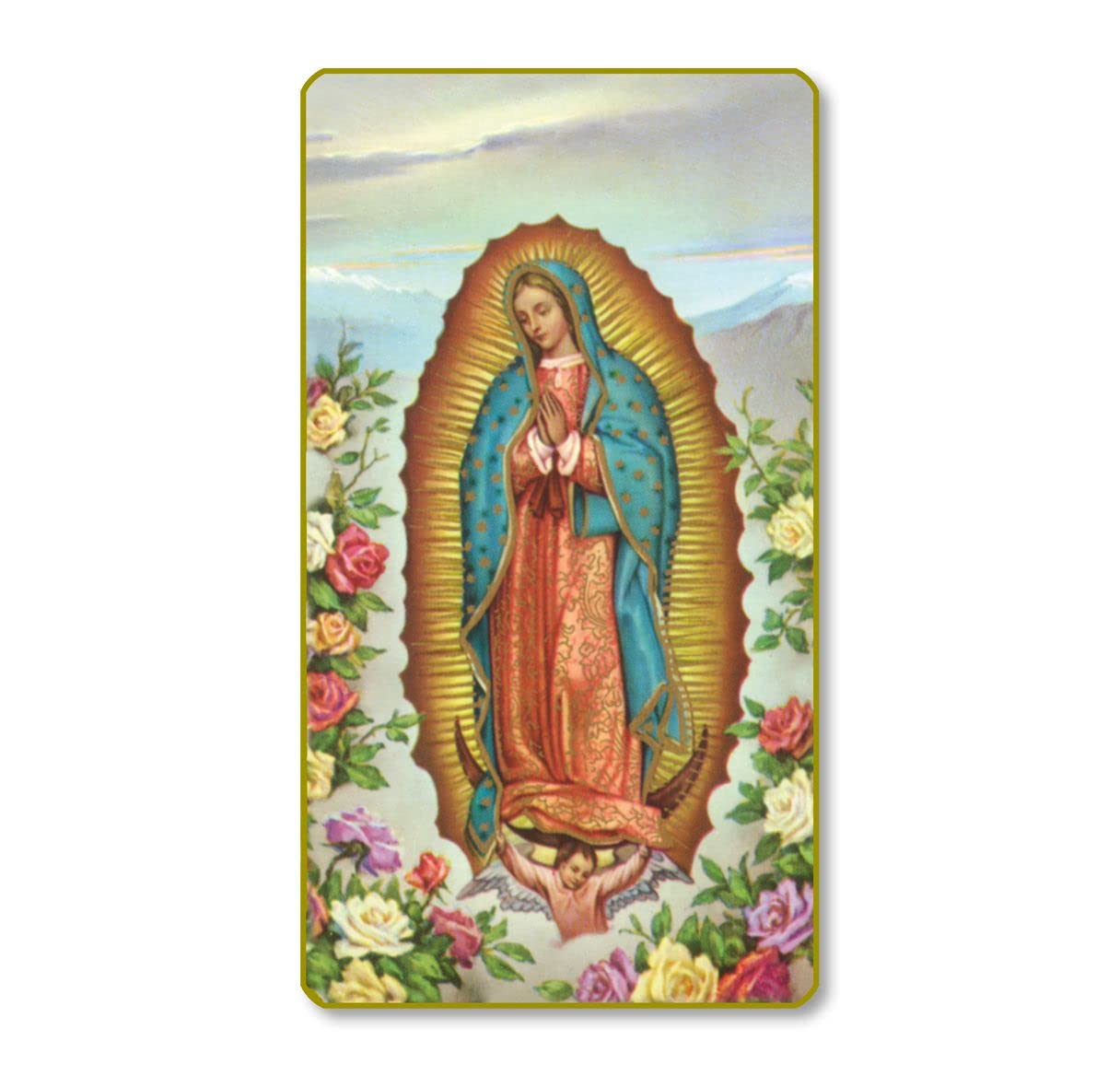 Our Lady of Guadalupe Italian Paper Holy Cards, 2"x4", Blank Back, 100-Pack, # 6138