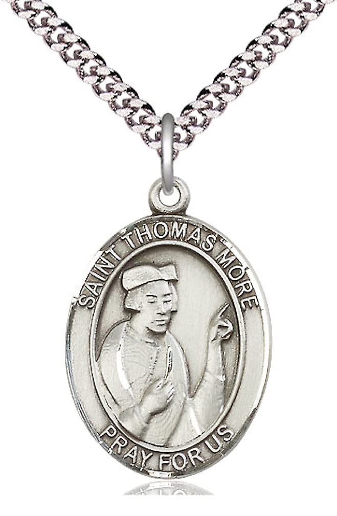 St. Thomas More Medal in Fine Pewter, 1" tall, Your Choice of Chain, # 5601