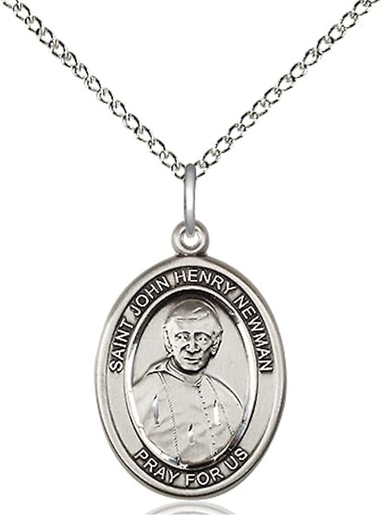 Blessed John Henry Newman Medal in Fine Pewter, 3/4" tall, Your Choice of Chain, # 5679