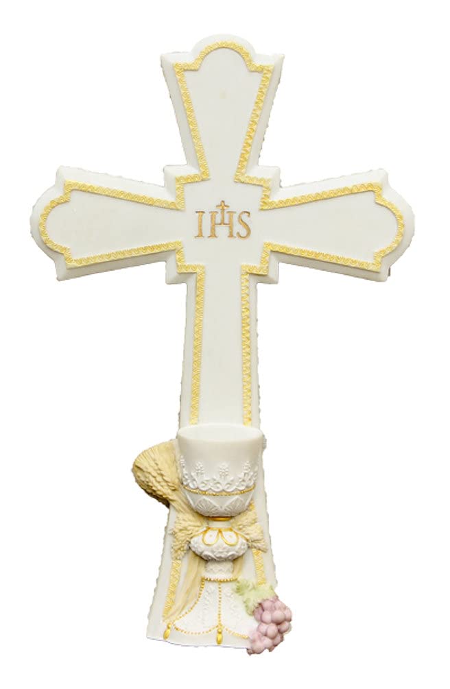 7.25" First Communion Cross, Painted Pastel Resin, 2-Count Value Pack, # 65049