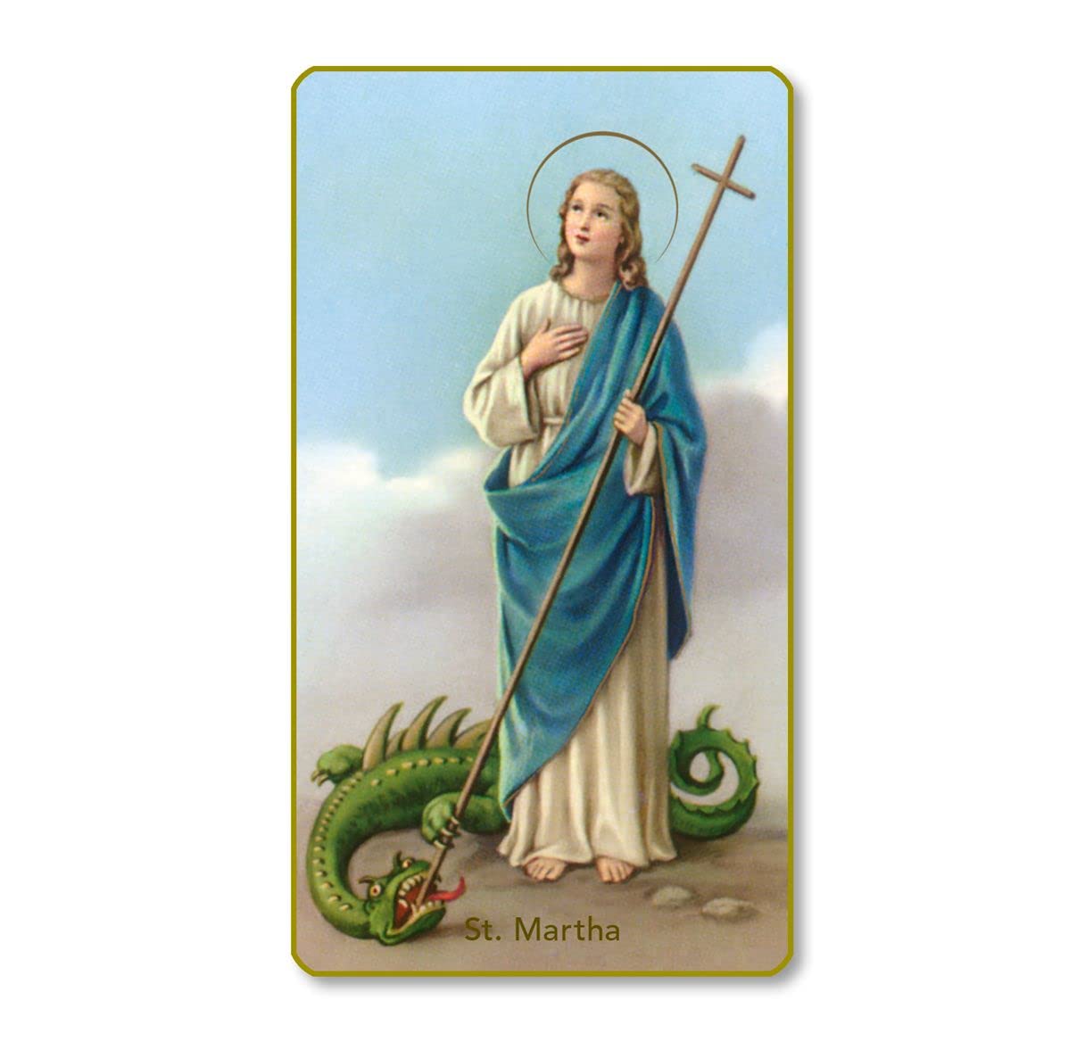 St. Martha Italian Paper Holy Cards, 2"x4", Blank Back, 100-Pack, # 5988