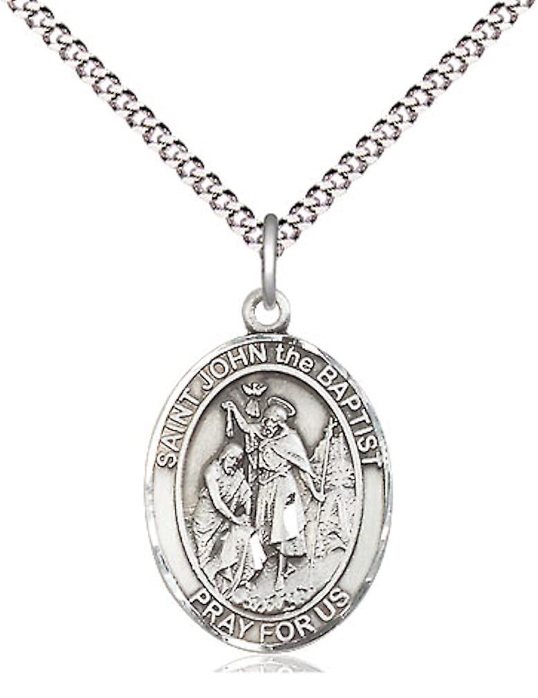 St. John the Baptist Medal in Fine Pewter, 3/4" tall, Your Choice of Chain # 17092