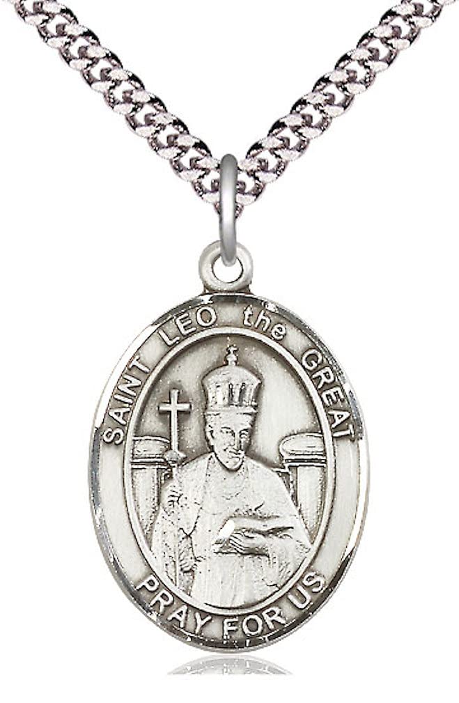 St. Leo the Great Medal in Fine Pewter, 1" tall, Your Choice of Chain, # 5408