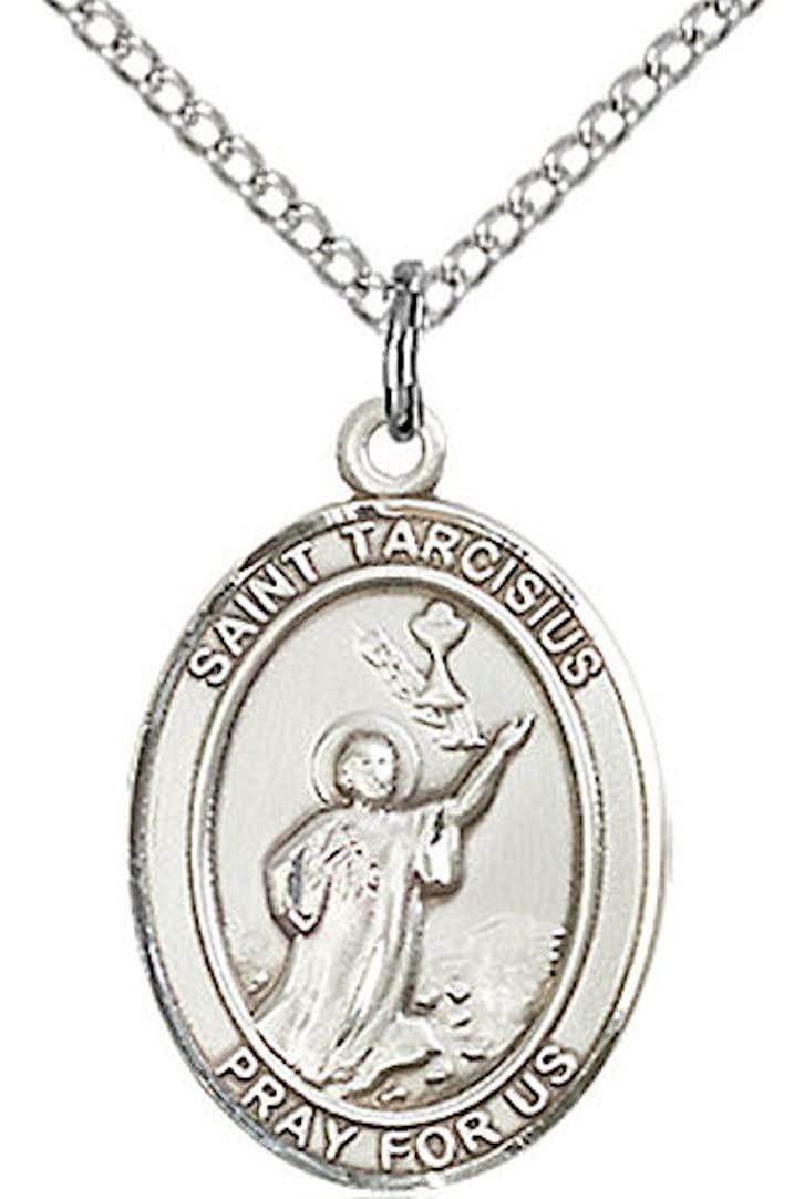 St. Tarcisius Medal in Fine Pewter, 3/4" tall, Your Choice of Chain # 17246