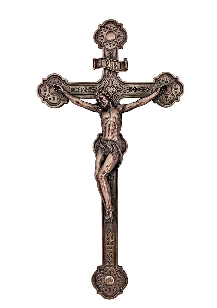 20" Cold Cast Bronzed Resin Crucifix, # 21978