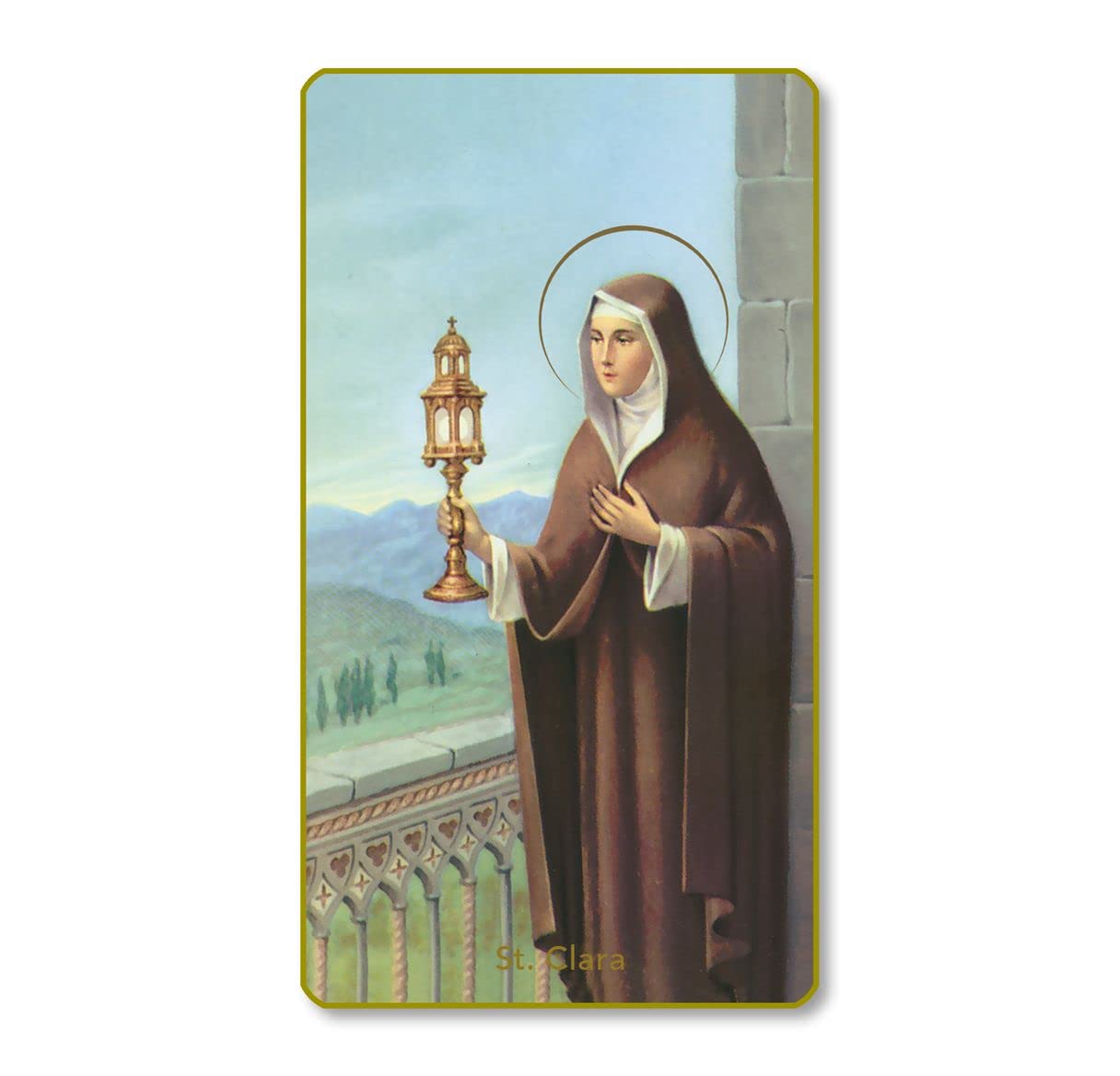 St. Clare Italian Paper Holy Cards, 2"x4", Blank Back, 100-Pack, # 6005