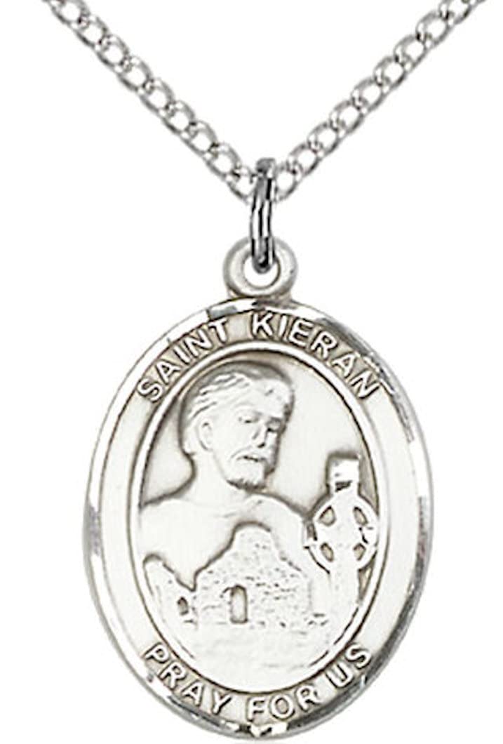 St. Kieran Medal in Fine Pewter, 3/4" tall, Your Choice of Chain # 17120