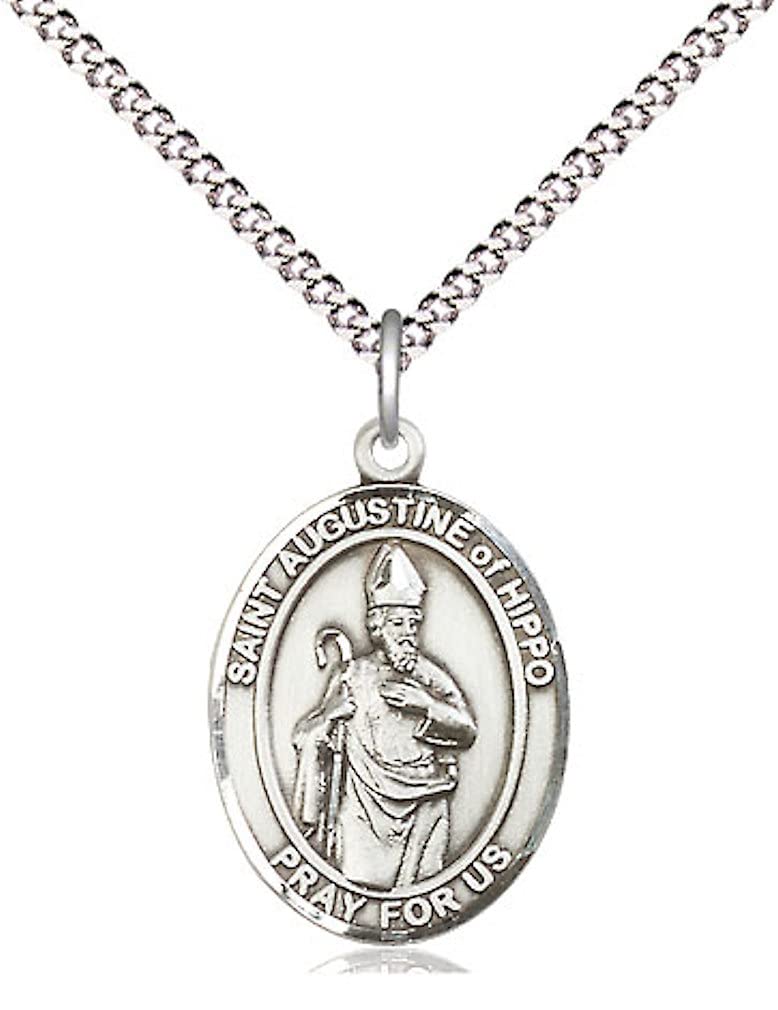 St. Augustine of Hippo Medal in Fine Pewter, 3/4" tall, Your Choice of Chain # 16963