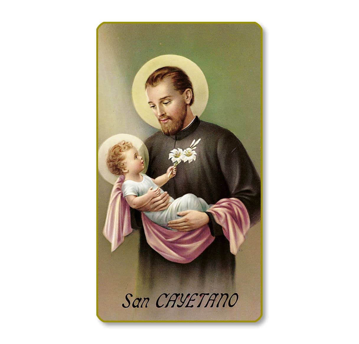 St. Gaetano Italian Paper Holy Cards, 2"x4", Blank Back, 100-Pack, # 6094