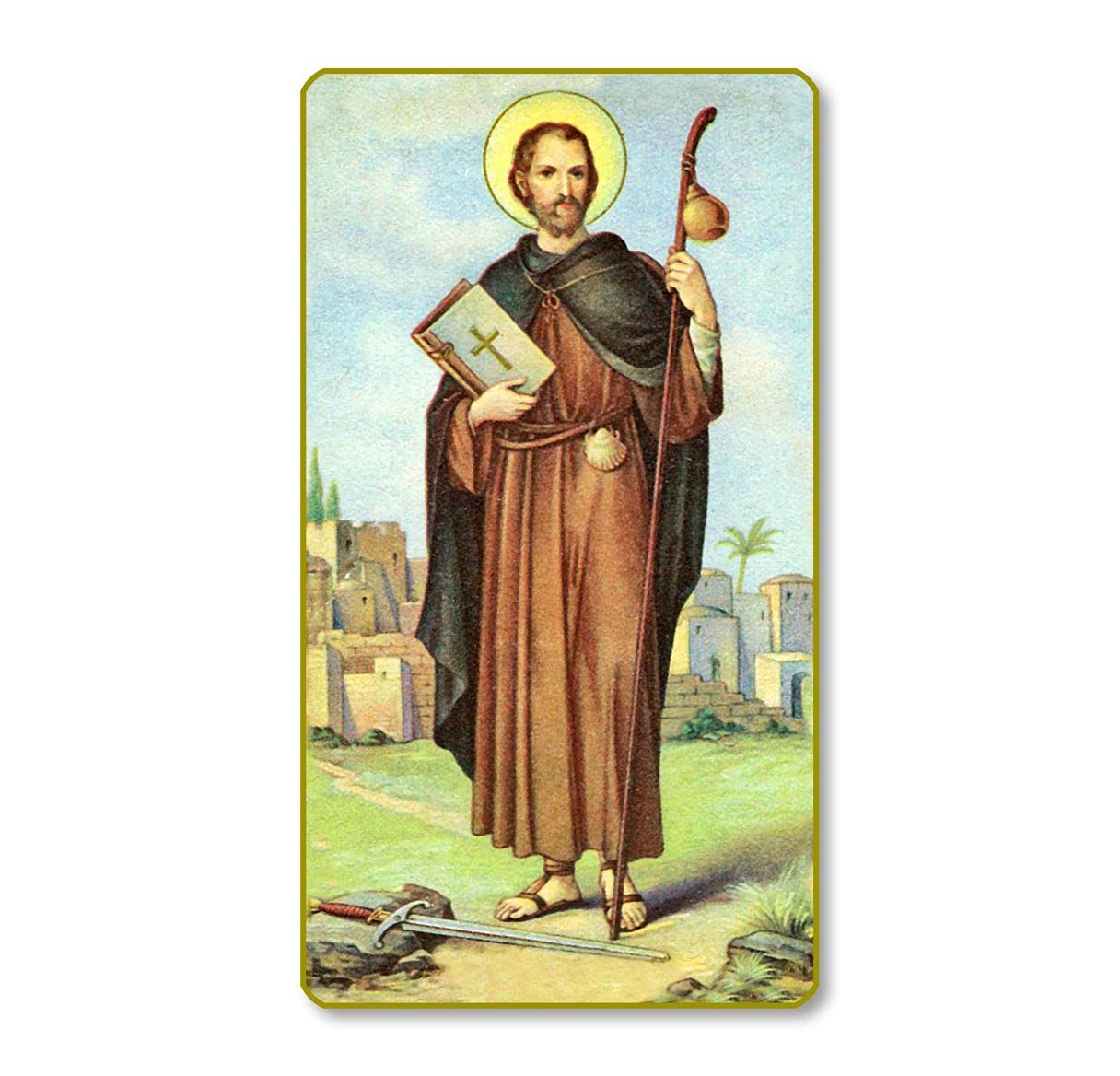 St. James the Greater Italian Paper Holy Cards, 2"x4", Blank Back, 100-Pack, # 6192
