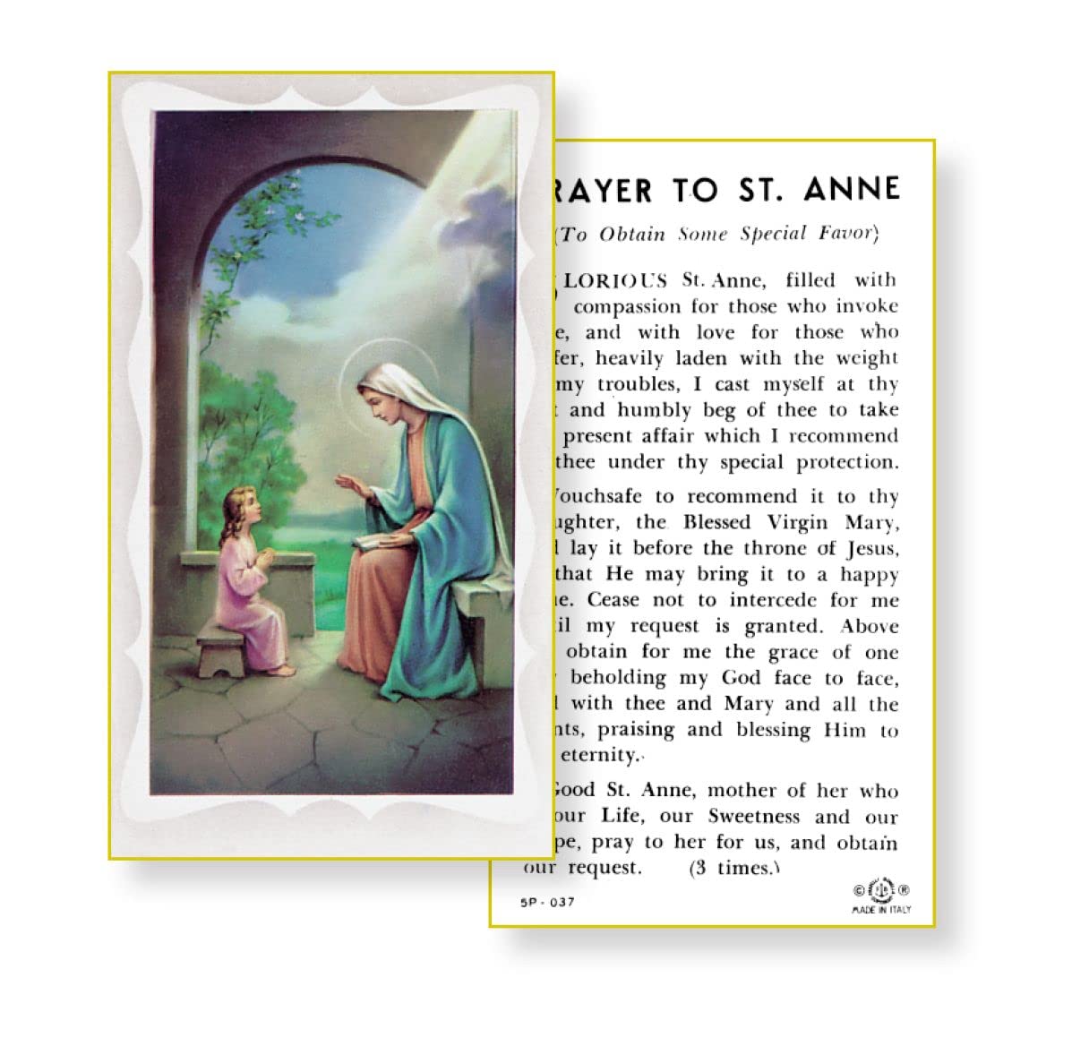SAINT ANNE Paper Holy Cards, 2"x4", 100-pack, # 5814