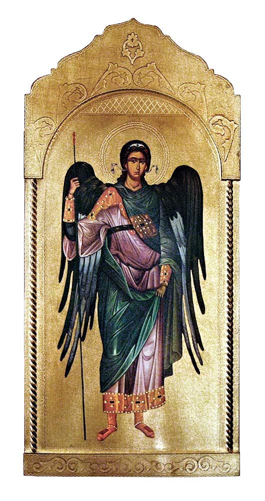 Archangel Michael Florentine plaque, 21 x 45", Made in Italy, # 7382