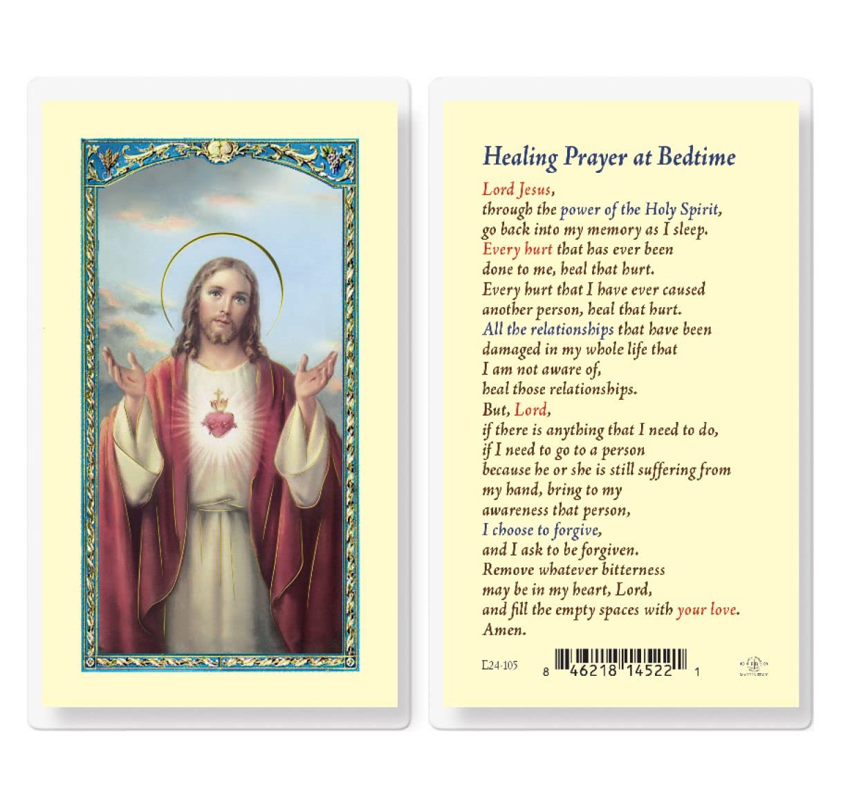 Healing Prayer At  Bedtime Laminated Holy Card, 25-Pack, # 99722
