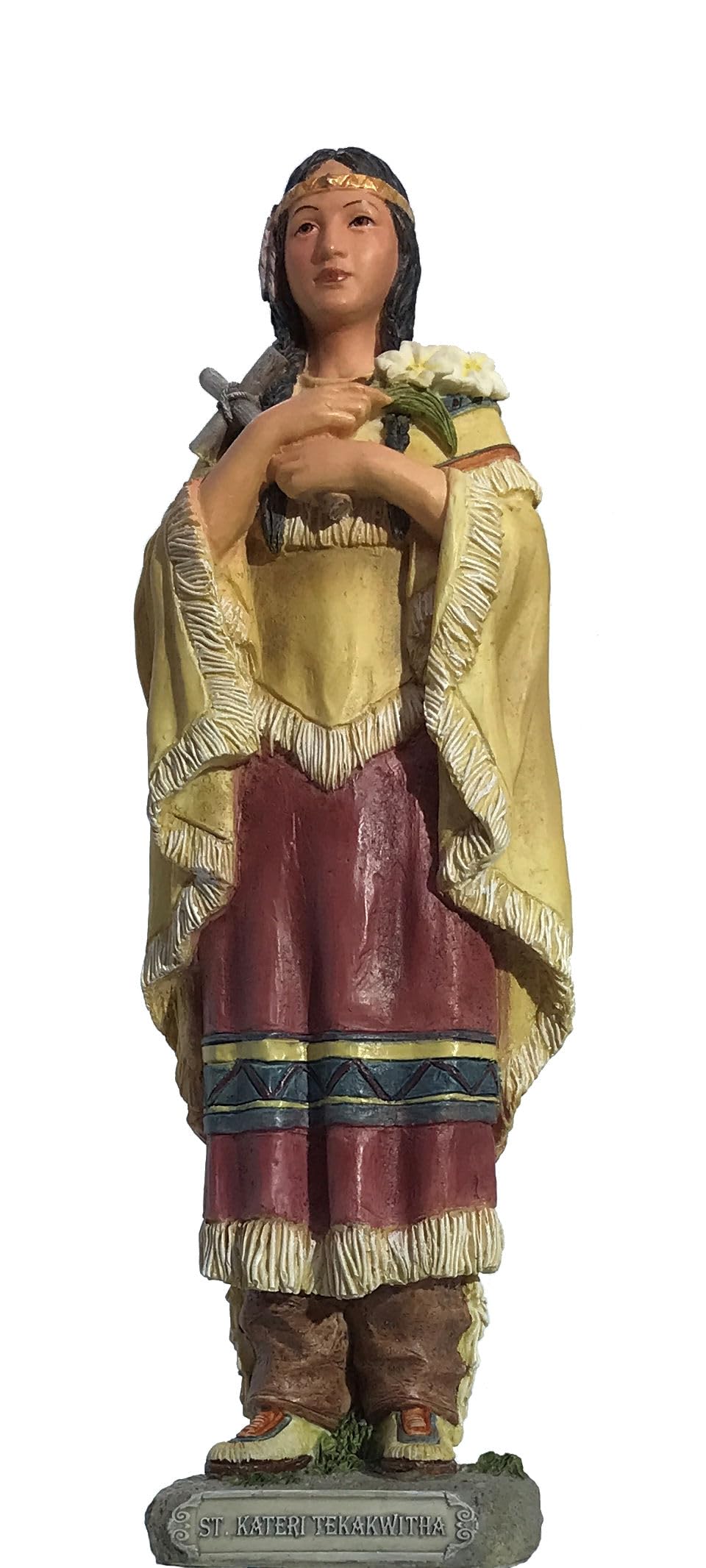 8" St. Kateri Tekakwitha Statue, Hand Painted Color, # 45429