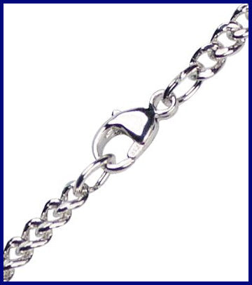 2.5mm Sterling Silver Curb Chain, Rhodium Finish, Lobster Clasp, 27", # 65280