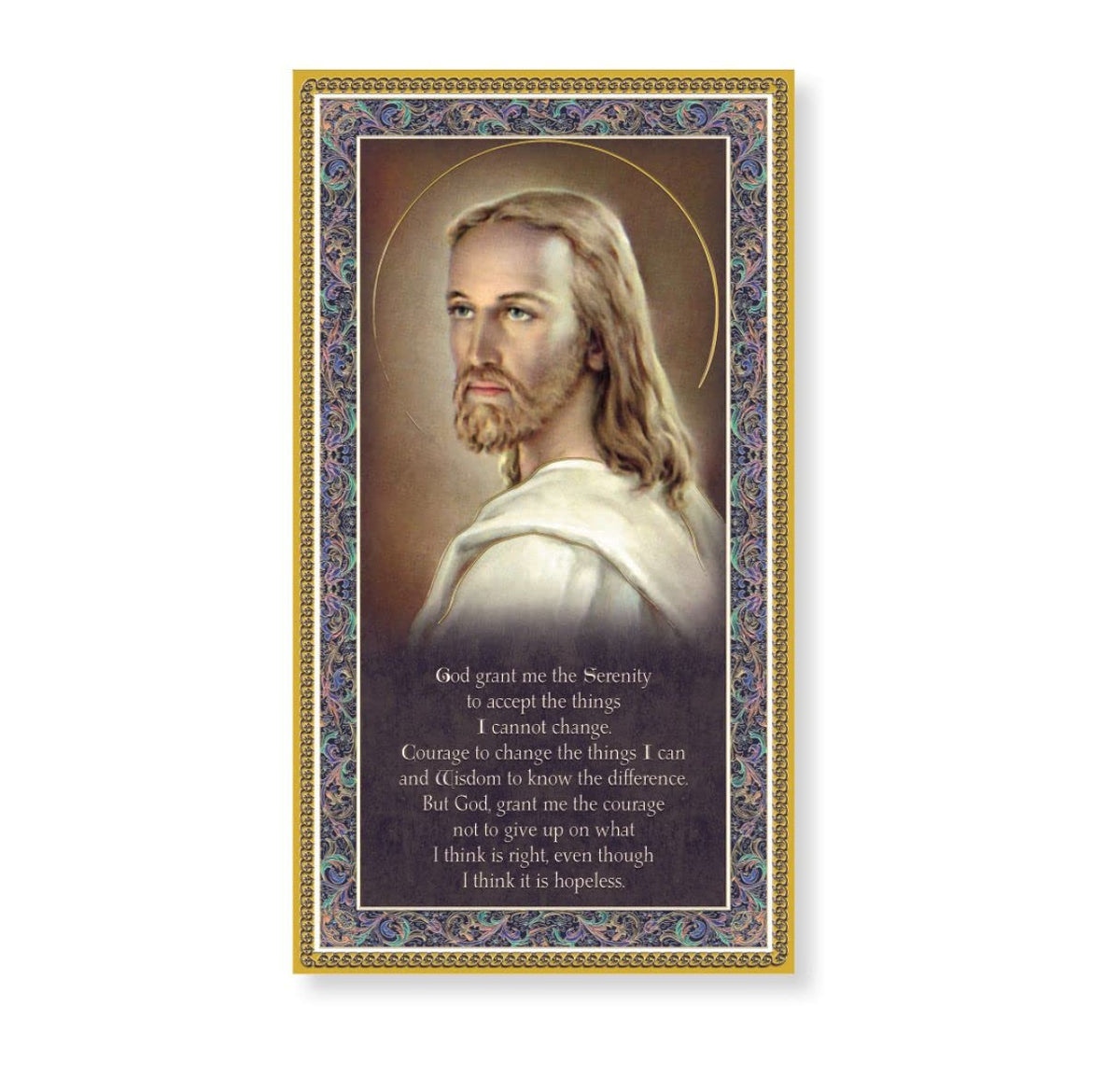 Head of Christ Wood Plaque with Prayer, 5"x9", Made in Italy # 30812